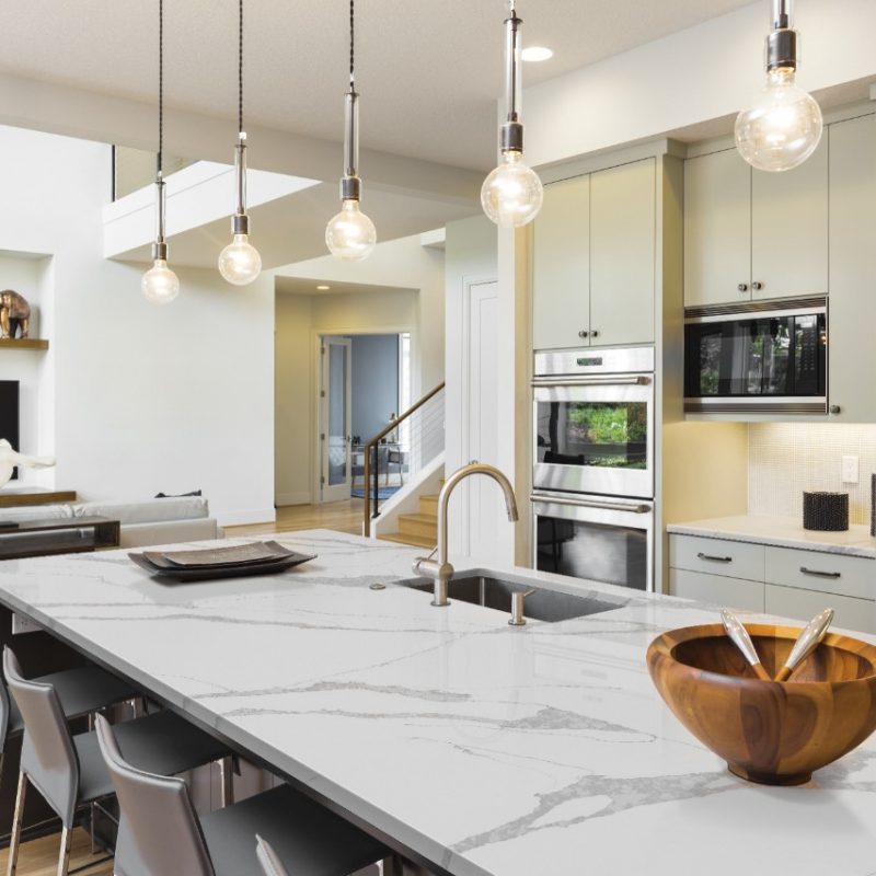 Calacatta Leon Quartz Kitchen Countertops