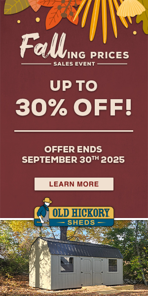 September is Falling Prices with extra Savings on Building and Shed Sales Discounts for shed sales at French Creek Shed Sales and custom order sheds in Casper, WY Sheds from up to 30% OFF