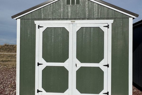 10×12 Rosemary Green Painted Utility Shed For Sale at French Creek Designs, Casper, Wyoming