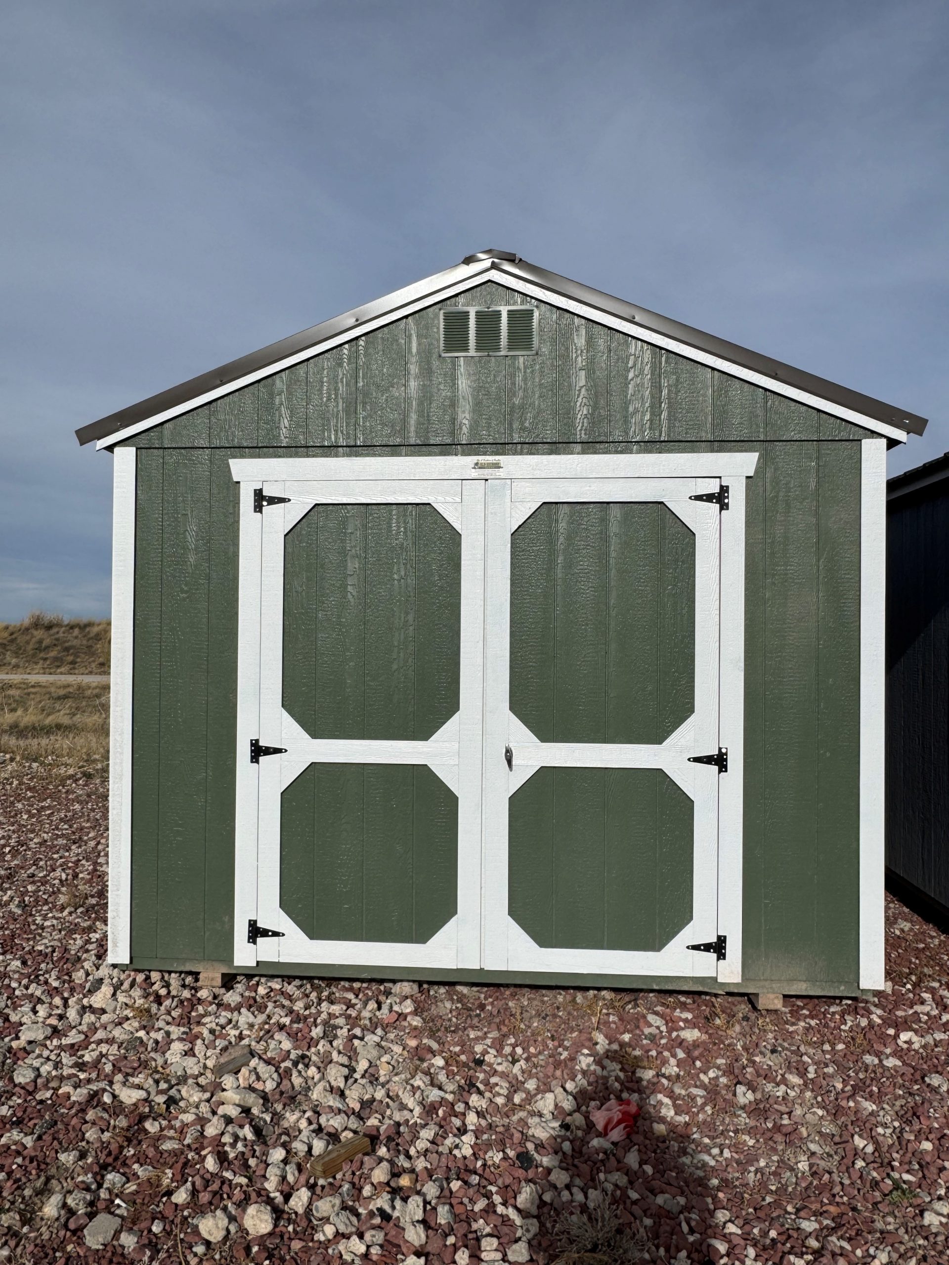 10×12 Rosemary Green Painted Utility Shed For Sale