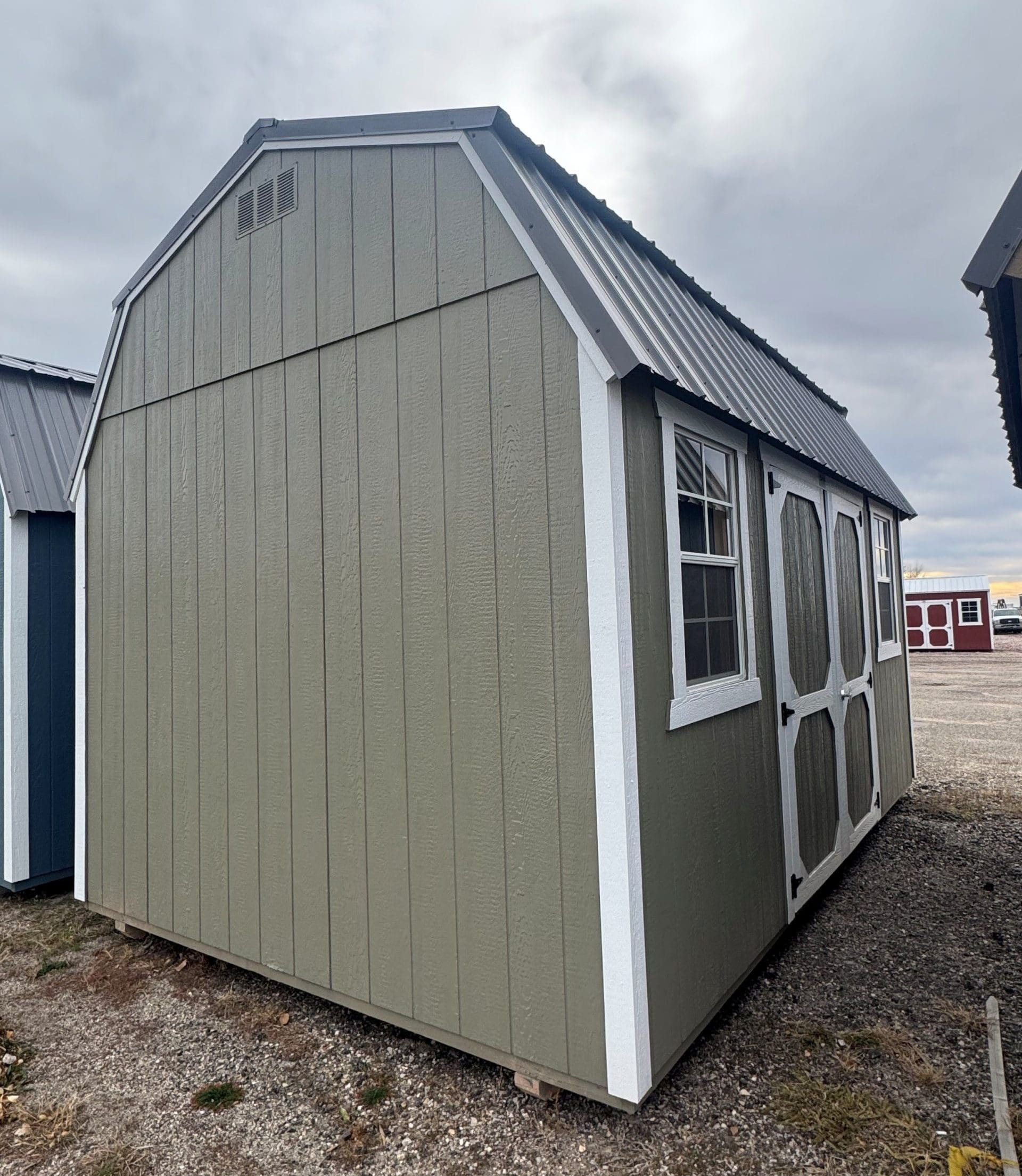 10×16 Hardware Painted Lofted Barn Shed For Sale at French Creek Designs, Casper, Wyoming