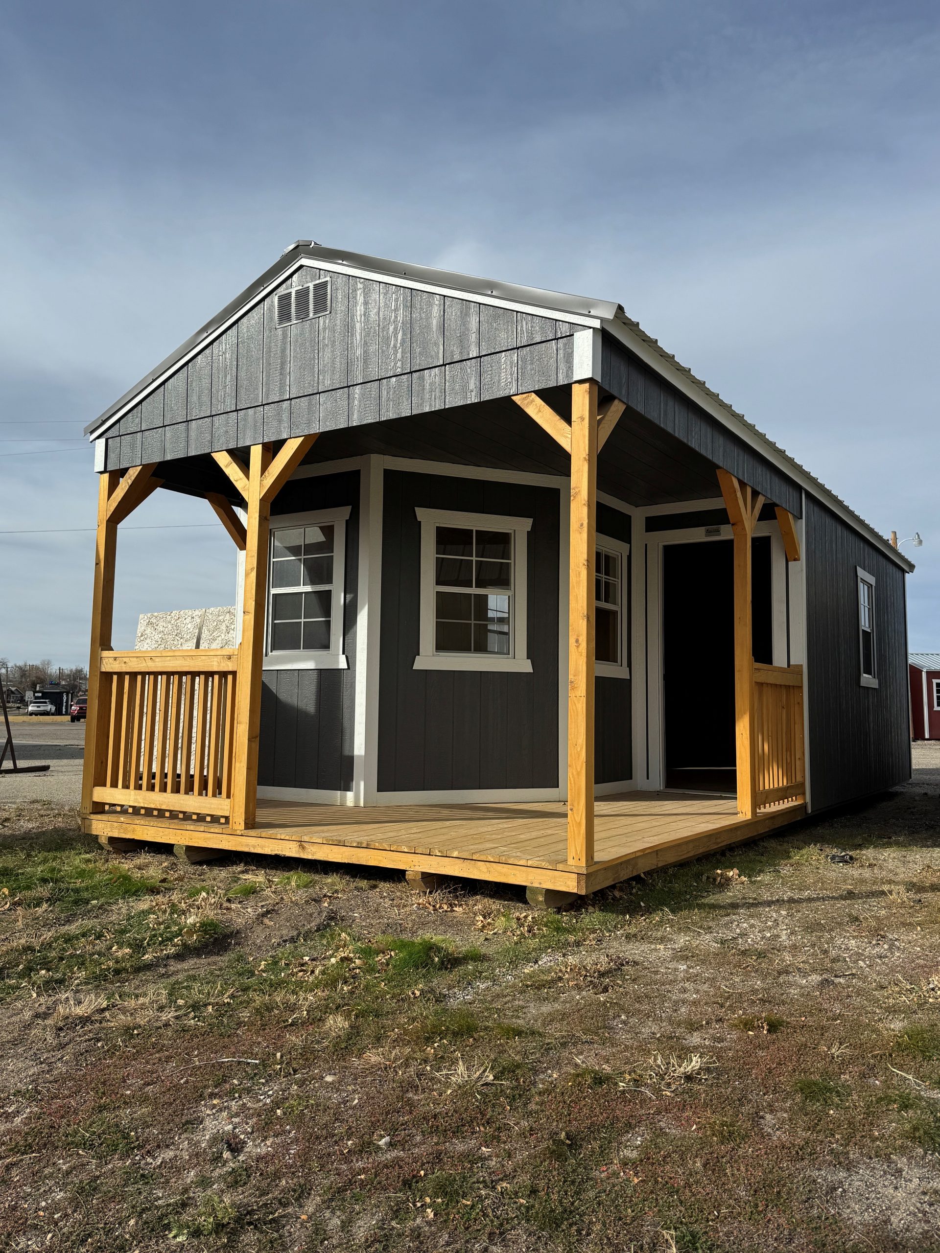 12×28 Peppercorn Painted Deluxe Shed For Sale