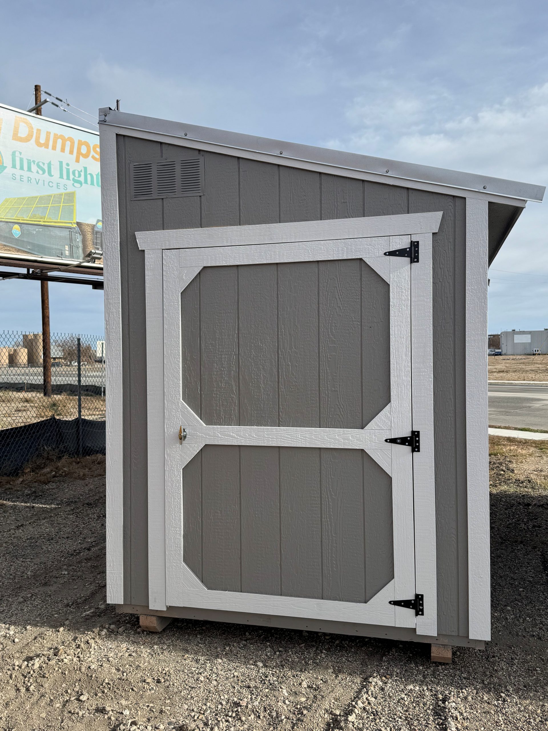 6×8 Pewter Cast Painted Metro Shed For Sale