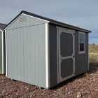 8×12 Steely Gray Painted Utility Shed For Sale at French Creek Designs Shed Sales, Casper, Wyoming