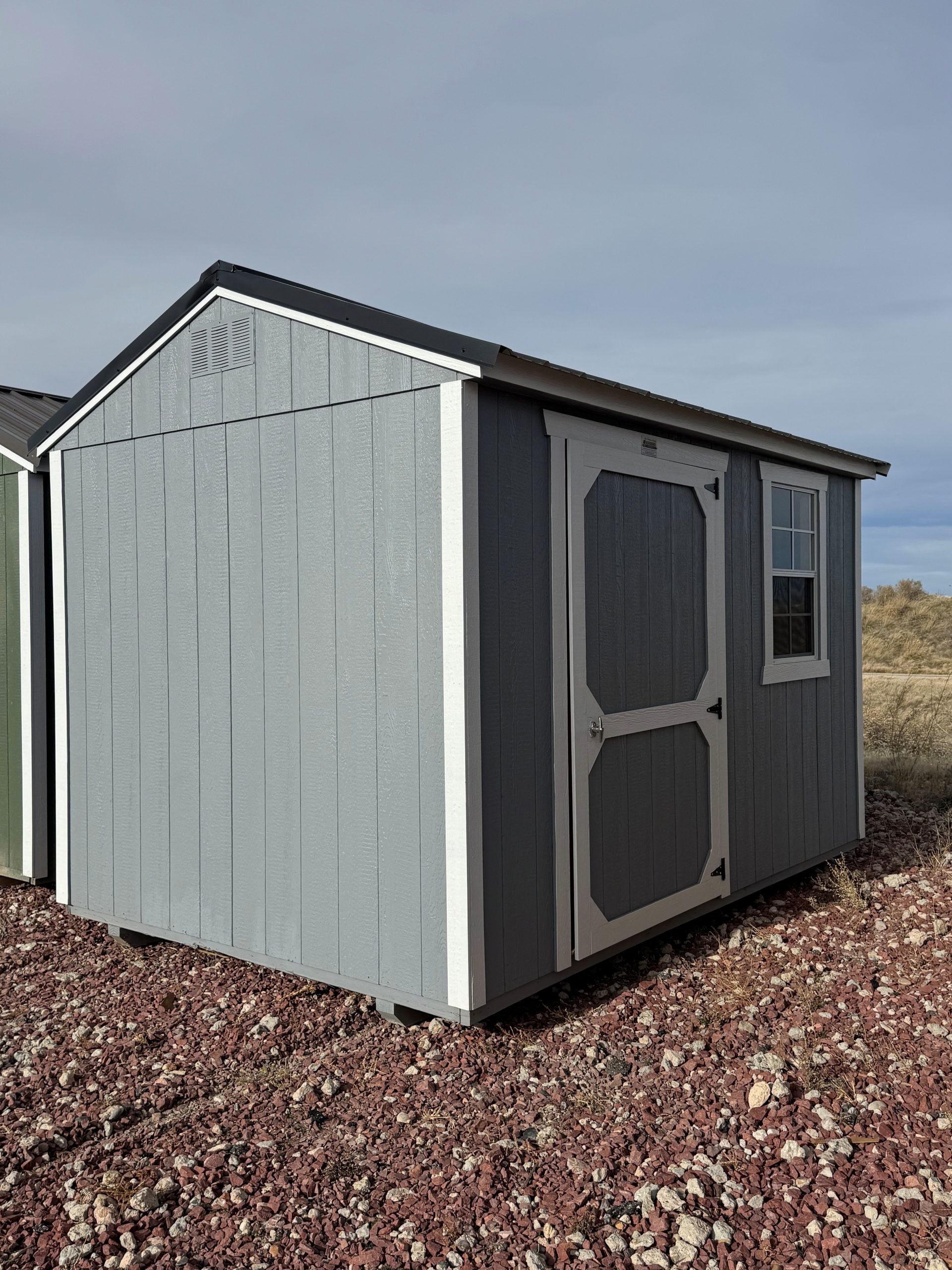 8×12 Steely Gray Painted Utility Shed For Sale