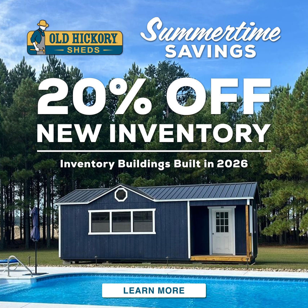 20% off new shed inventory! Buy a shed today with Free Delivery! See details for delivery restrictions.